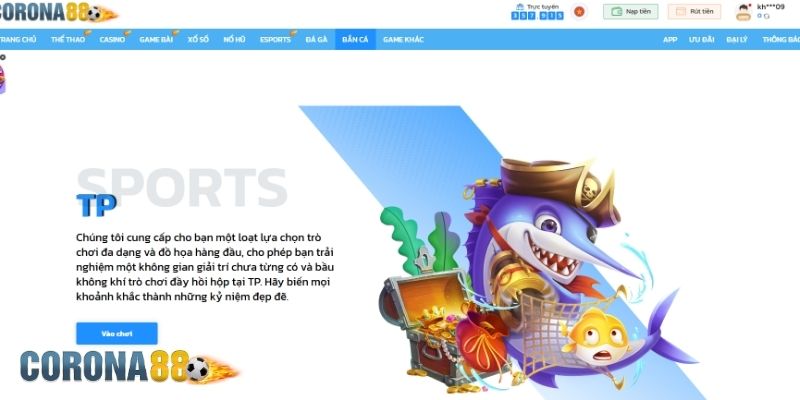 Giới thiệu sảnh bắn cá Corona88