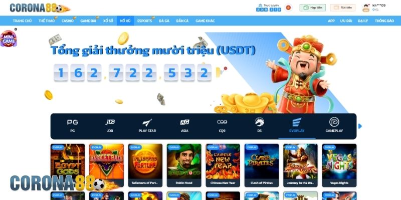 Về sảnh nổ hũ Corona88